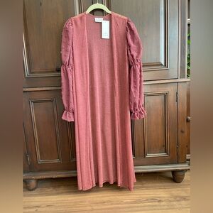 Long Sleeved Dusty Mauve Wrap, Size Small NWT